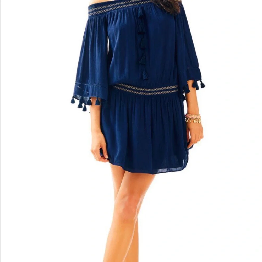 PRICE DROP🌸 Lilly Pulitzer Joelle Off The Shoulder Dress 🌸 XL - Picture 3 of 10